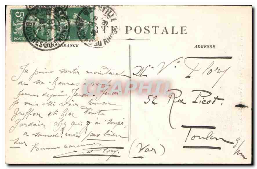 CPA Marseille L'Eglise St Vincent de Paul (Les Reformes) — Verso