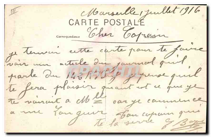 CPA Marseille Le pont a transbordeur — Verso