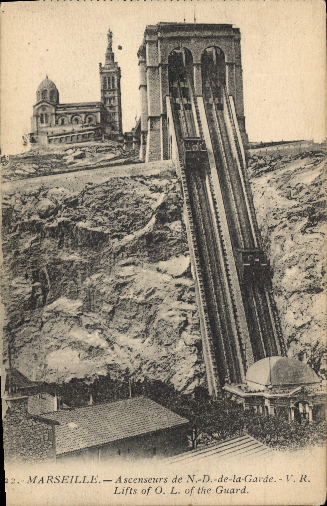 CPA Marseille Ascenseurs de N D de la Garde