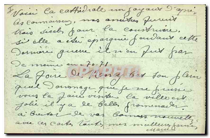 CPA Toul Pittoresque La Cathedrale — Rückseite