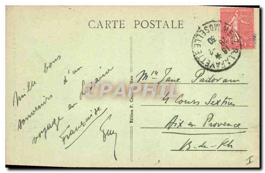 CPA Metz Monument au Poilu Liberateur (Inaugure le 3 juin 1923) — Verso
