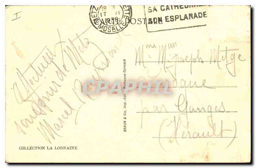 CPA Metz Porte des Allemands — Rückseite