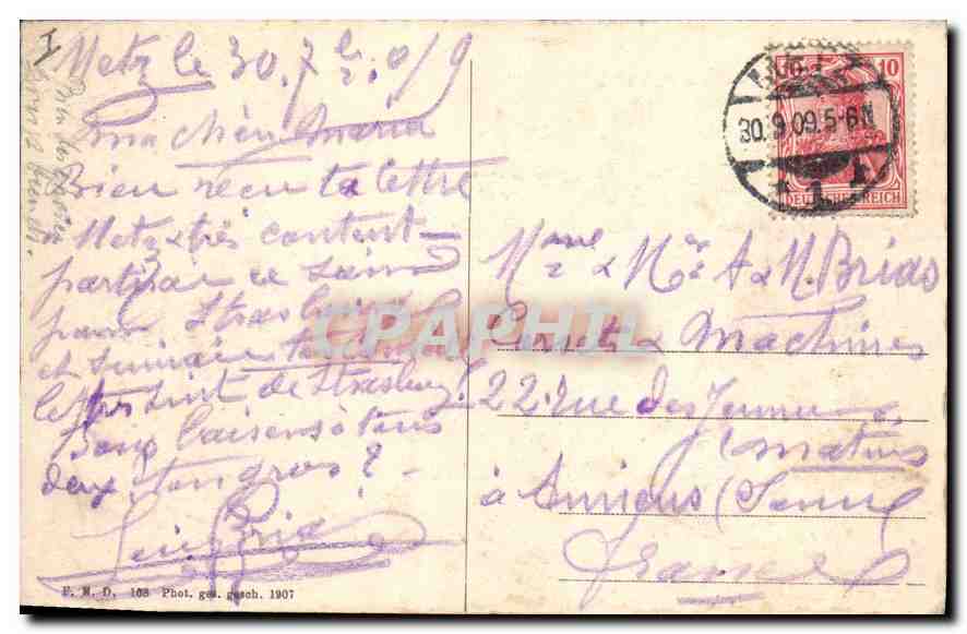 CPA Metz Vue generale de Metz — Rückseite