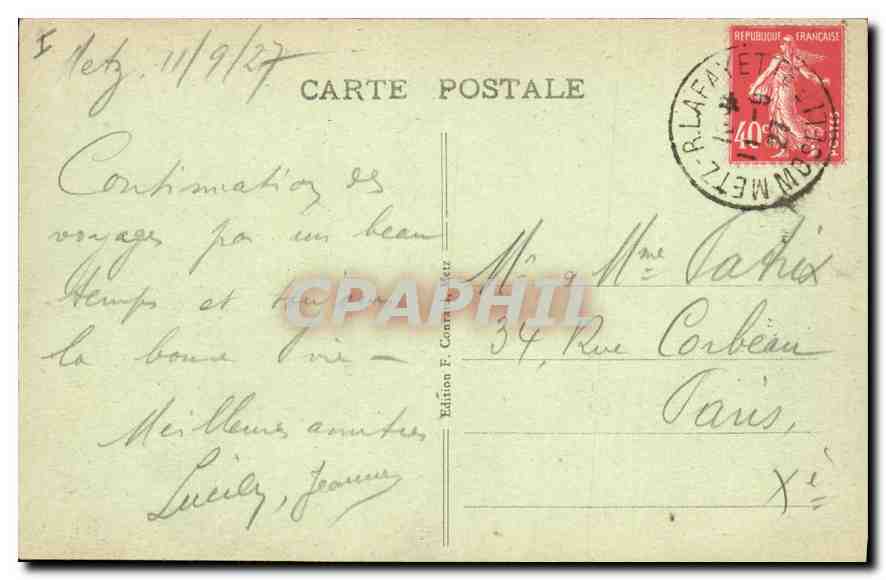 CPA Metz La Gare — Rückseite