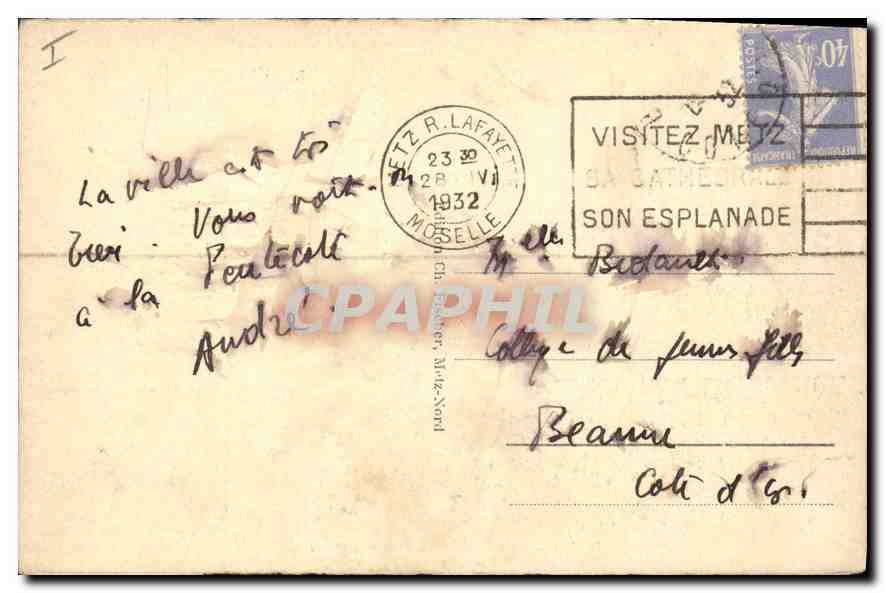 CPA Metz La Moselle au Pont des Morts — Rückseite