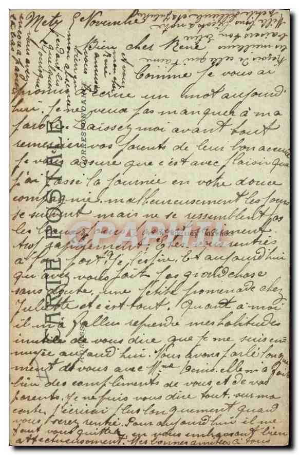 CPA Metz Porte des Allemands — Rückseite