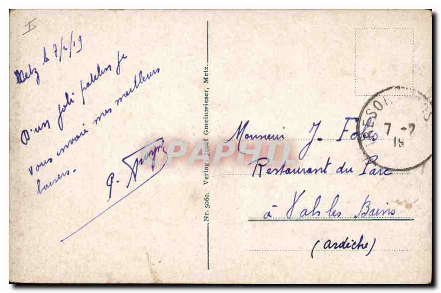CPA Metz Georgsbucke — Rückseite