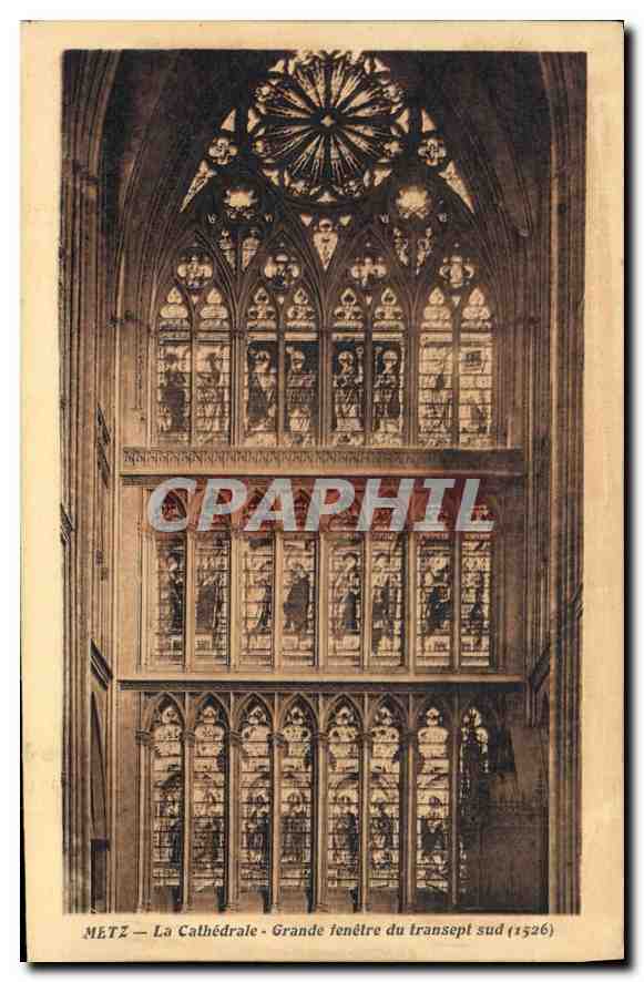 CPA Metz La Cathedrale Grande fenetre du transept sud