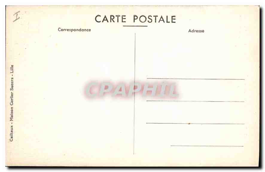 CPA Lille L'Hotel de Ville Le Beffroi — Rückseite