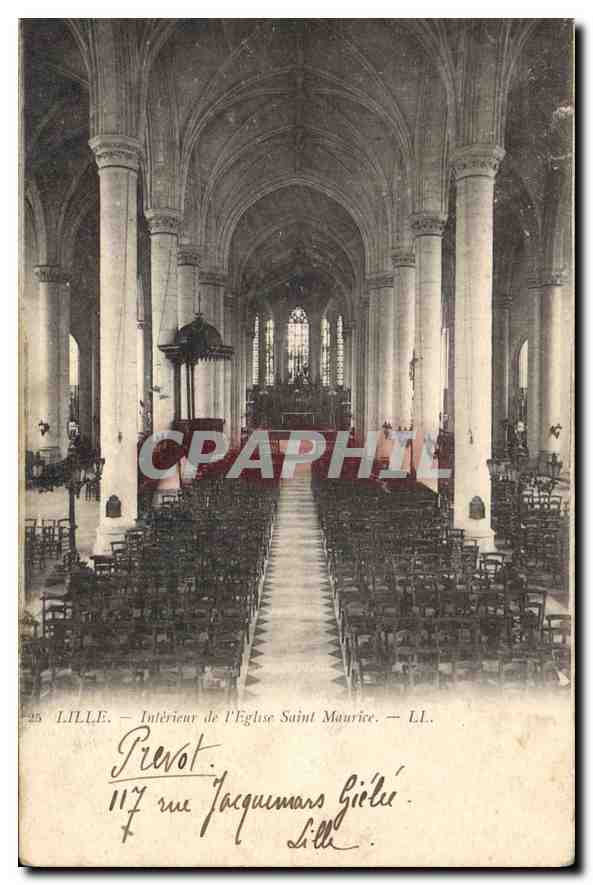 CPA Lille Interieur de l'Eglise Saint Maurice