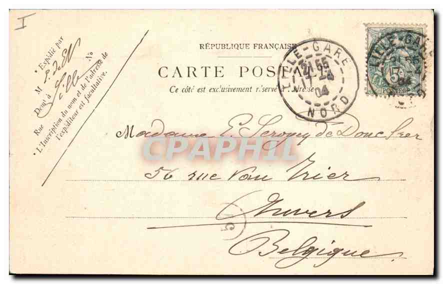 CPA Lille Le Bois de Boulogne — Rückseite