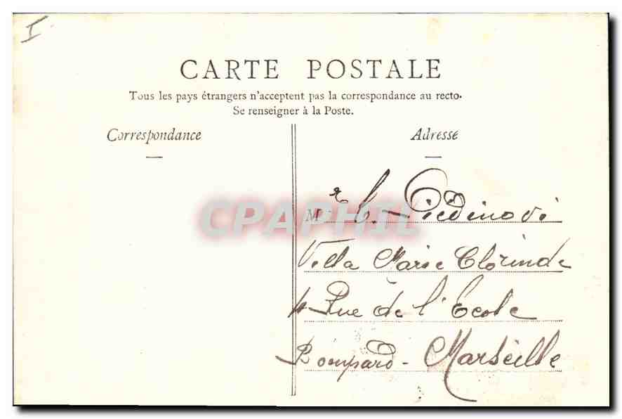 CPA Lille Bois de Boulogne — Rückseite