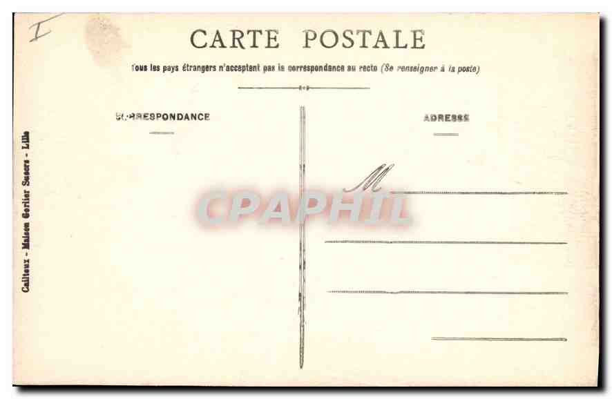CPA Lille Place de la Republique et Faidherbe Tramway — Rückseite