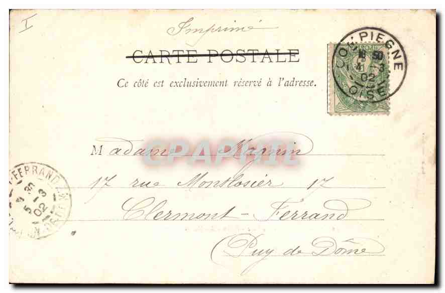 CPA Compiegne Le Parc Pelouse des Musas — Verso
