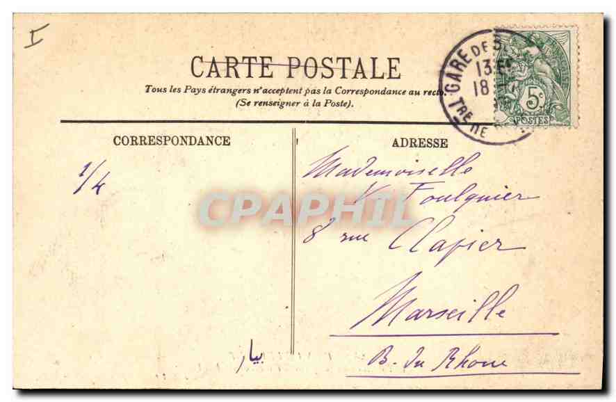 CPA Belfort Le Lion — Verso