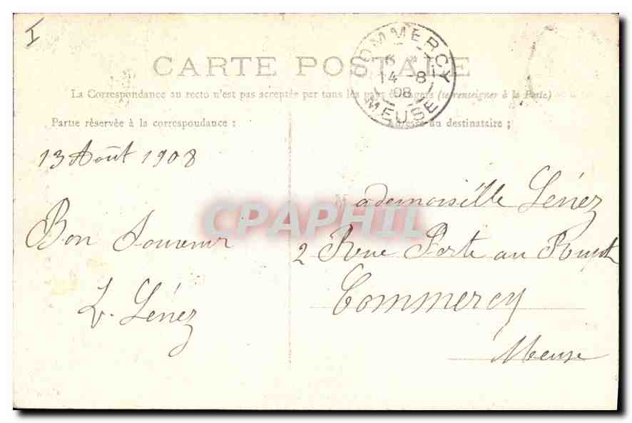 CPA Belfort Porte de Brisach — Rückseite