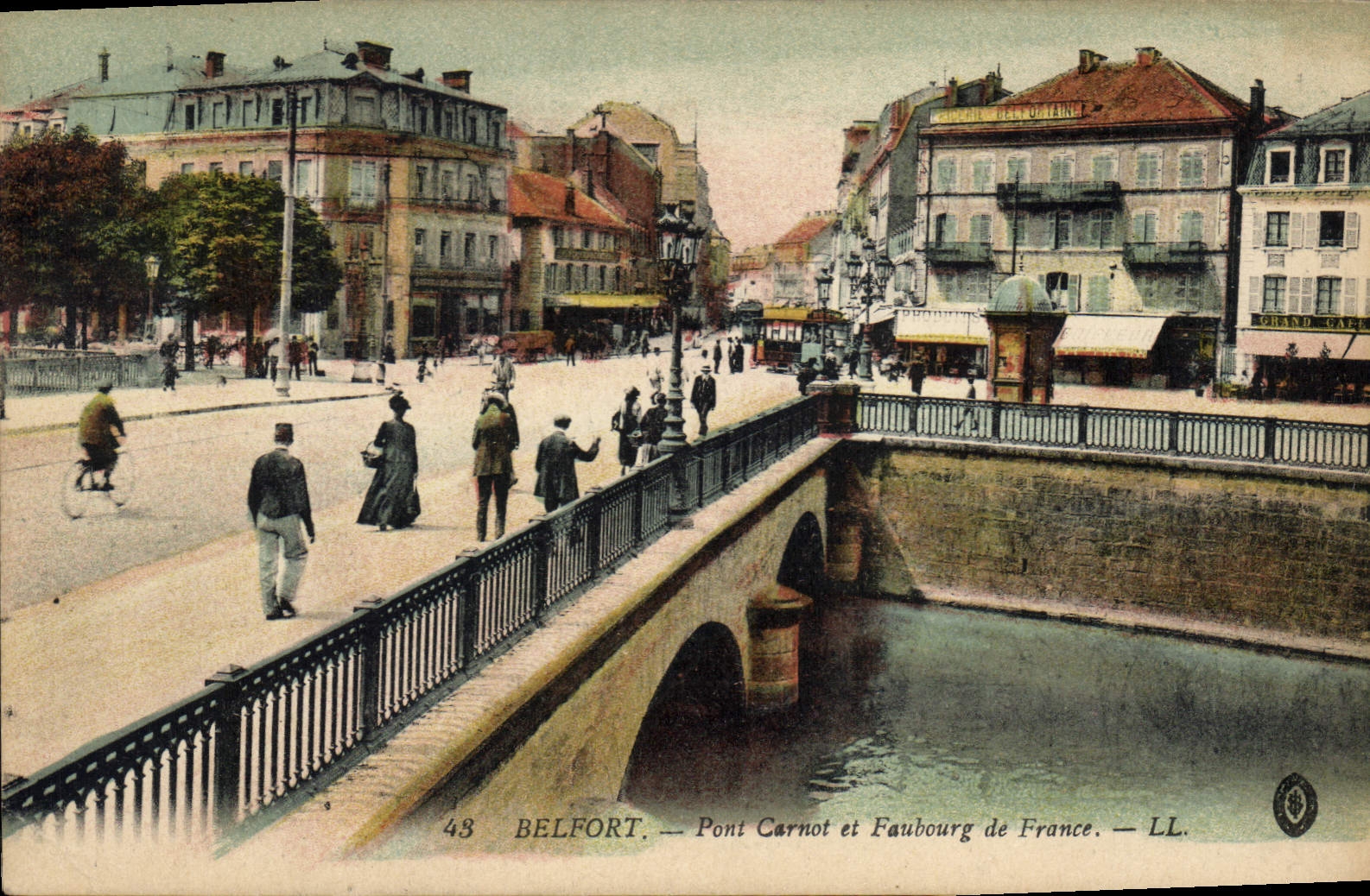 CPA Belfort Pont Carnot et Faubourg et France