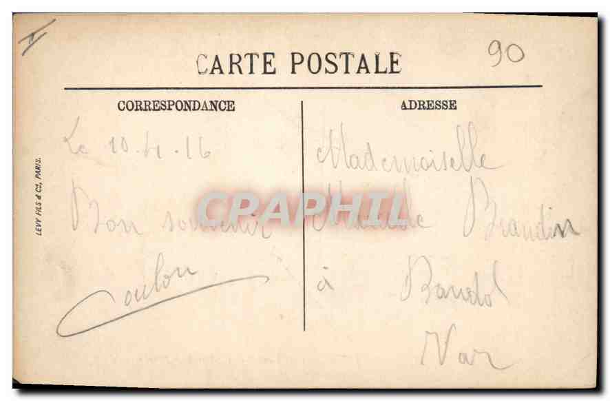 CPA Belfort Pont Carnot et Faubourg et France — Verso