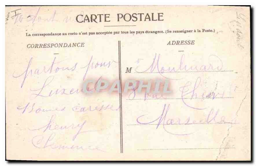 CPA Belfort Le Lion — Rückseite