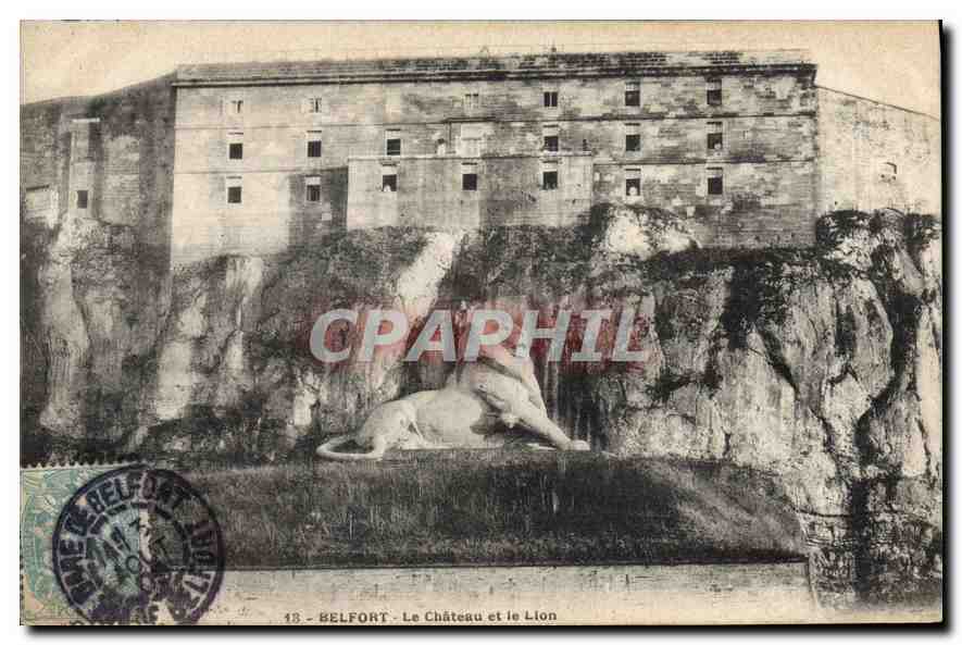 CPA Belfort Le Chateau et le Lion