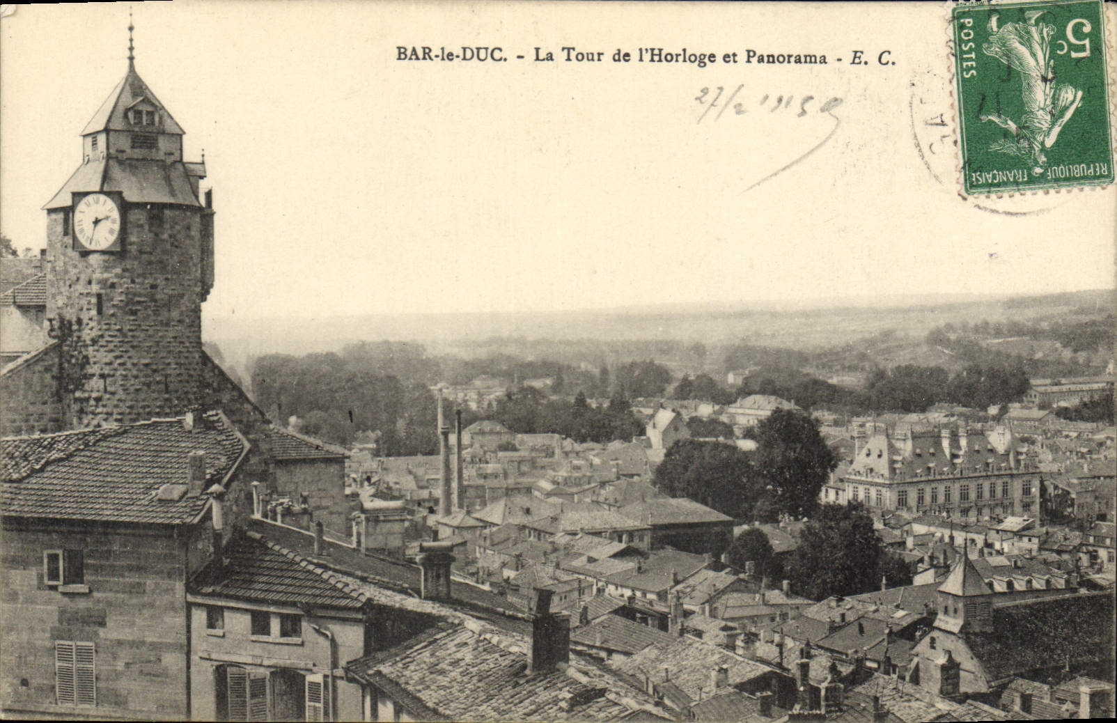CPA Bar le Duc La Tour de l'Horloge et Panorama