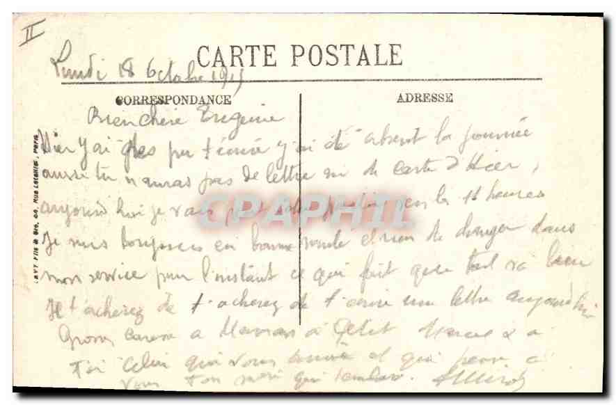 CPA Bar le Duc Place Reggio et la Prefecture — Rückseite