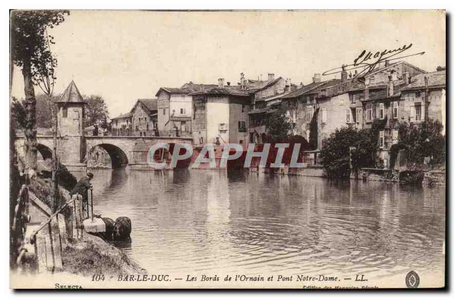 CPA Bar le Duc Les Bords de l'Ornain et Pont Notre Dame