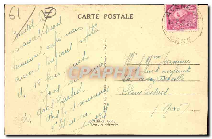 CPA Les Alpes Mancelles St Ceneri  le Gerei (Orne) Le Pont et l'Eglise — Rückseite