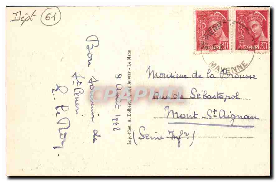 CPA Les Alpes Mancelles St Ceneri  le Gerei (Orne) Coin pittoresque — Rückseite