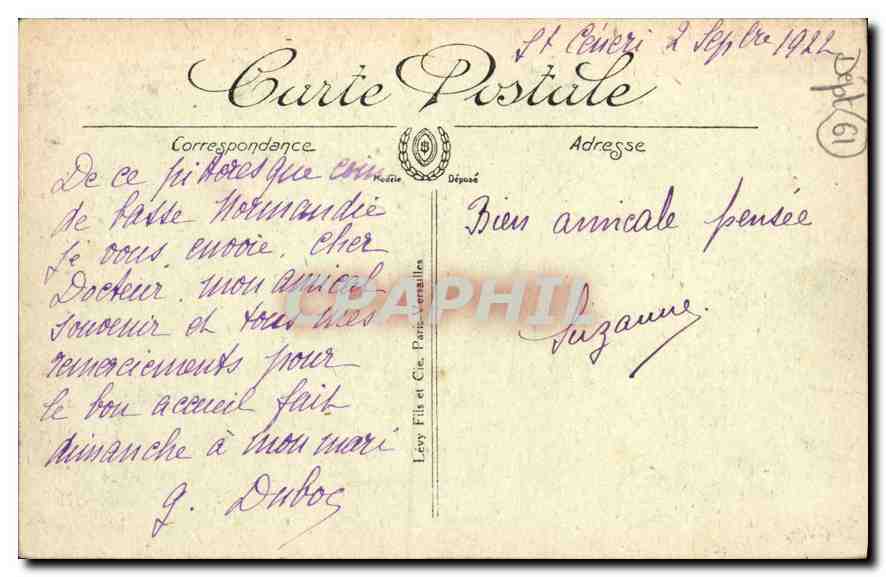 CPA Les Alpes Mancelles Les Bords de la Sarthe a Sait Ceneri  — Rückseite
