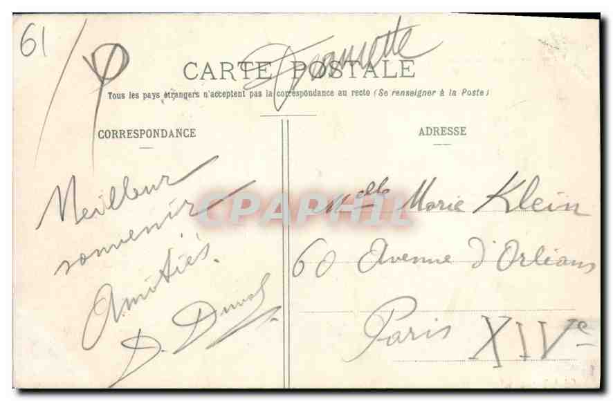 CPA Les Alpes Mancelles St Ceneri  le Gerei (Orne) La Chapelle — Rückseite