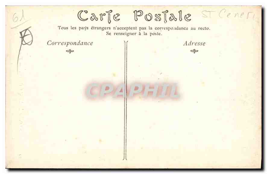 CPA Les Alpes Mancelles St Ceneri  le Gerei (Orne) — Rückseite