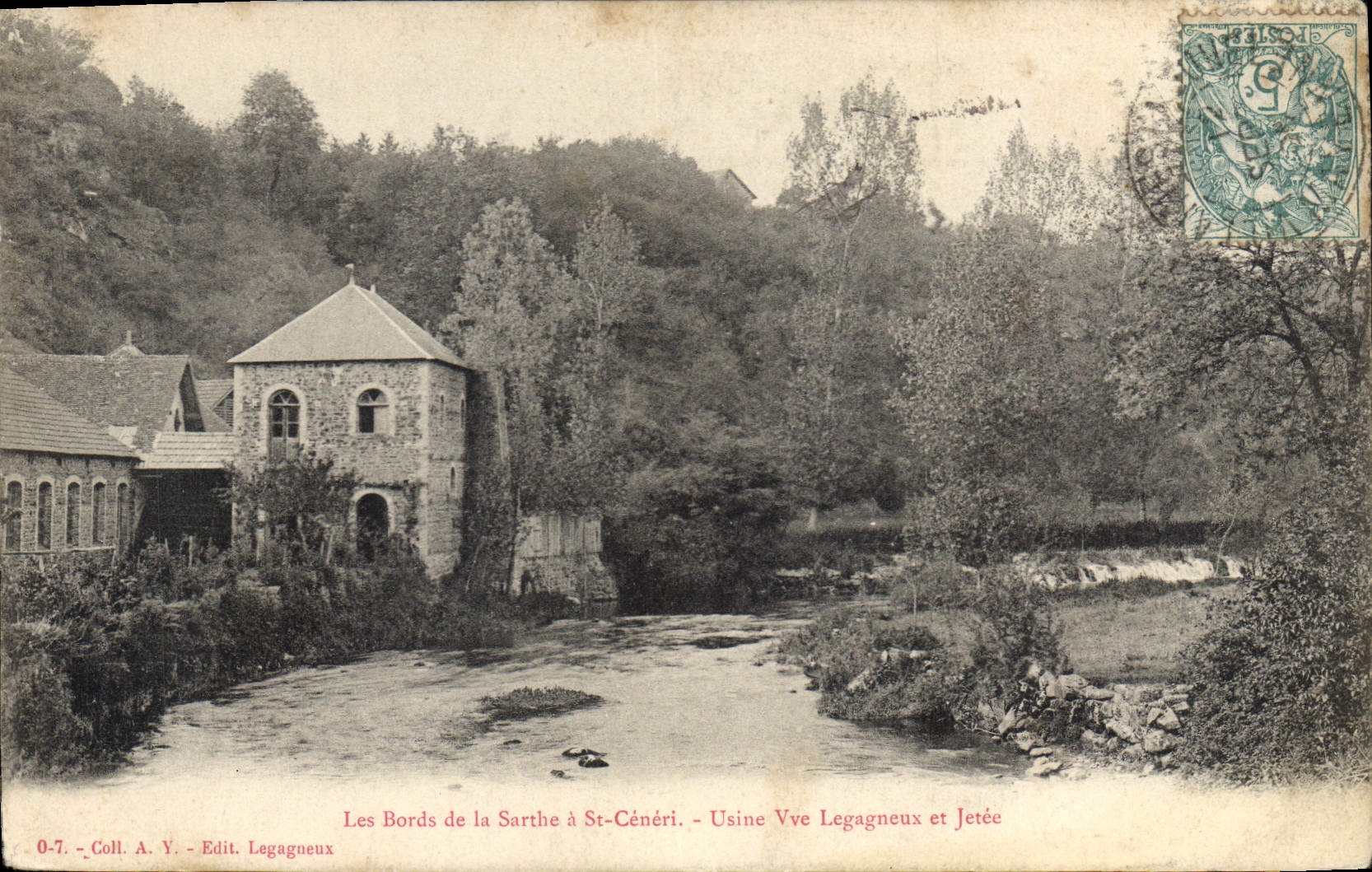 CPA Les Alpes Mancelles St Ceneri  le Gerei (Orne) Les Bords de la Sarthe Usine Vue Legagneux et Jet