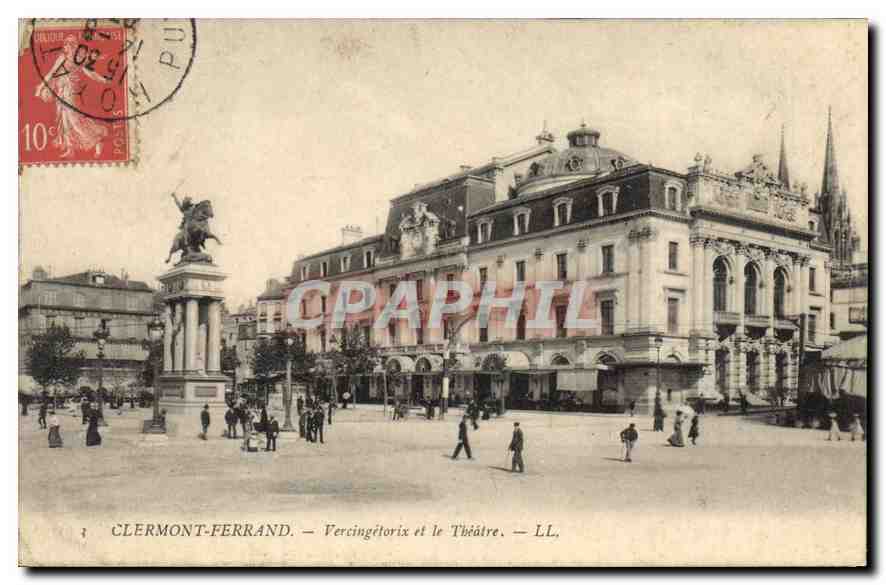 CPA Clermont Ferrand Vercingetorix et le Theatre 