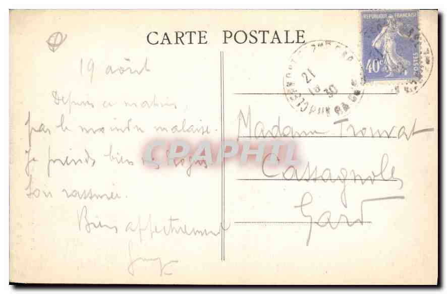 CPA Clermont Ferrand P de D Rue des Gras et Cathedrale  — Verso