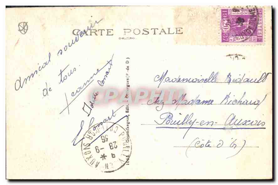 CPA Clermont Ferrand Eglise Notre Dame du Port — Rückseite