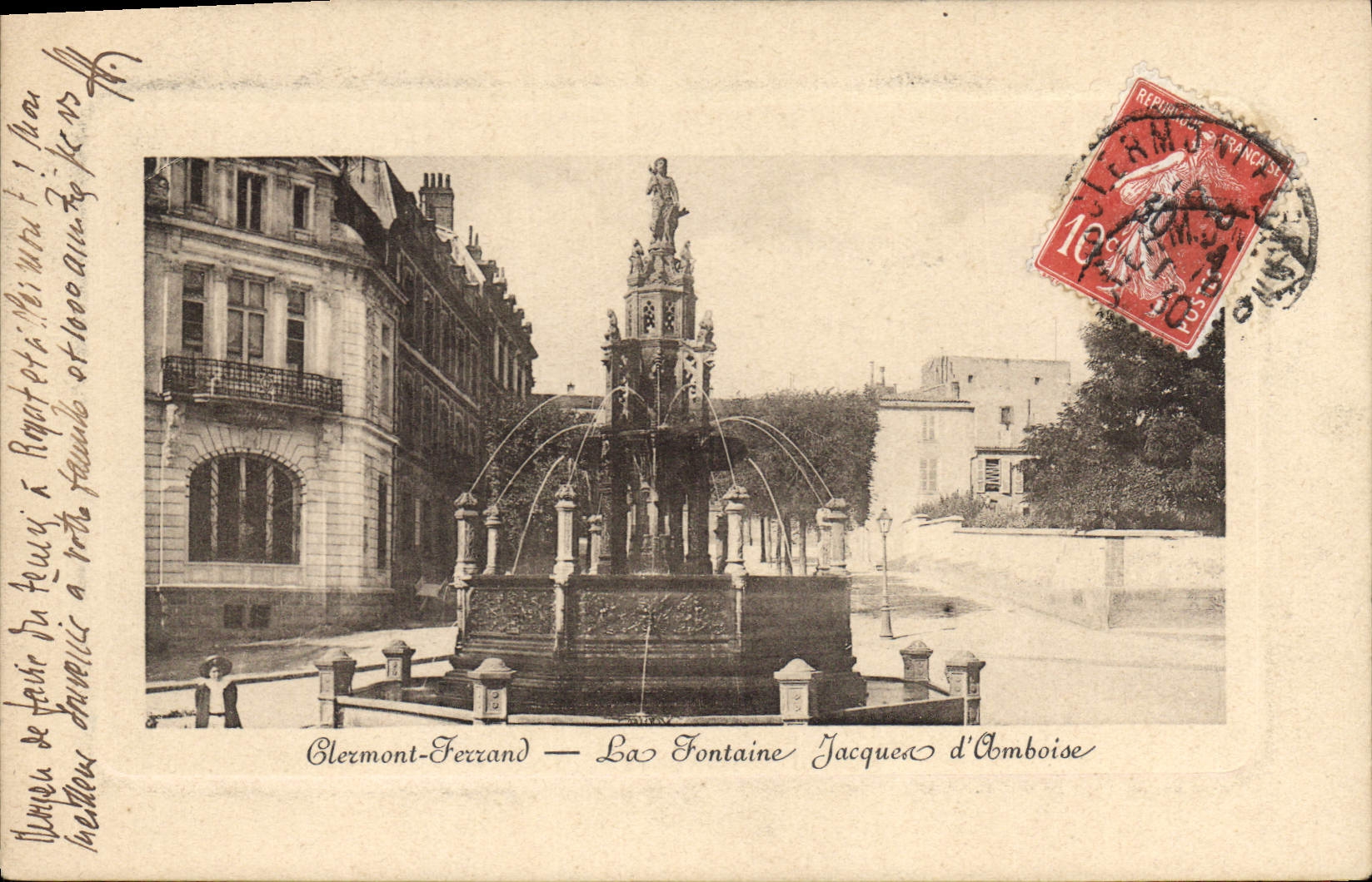 CPA Clermont Ferrand La Fontaine Jacques d'Amboise 