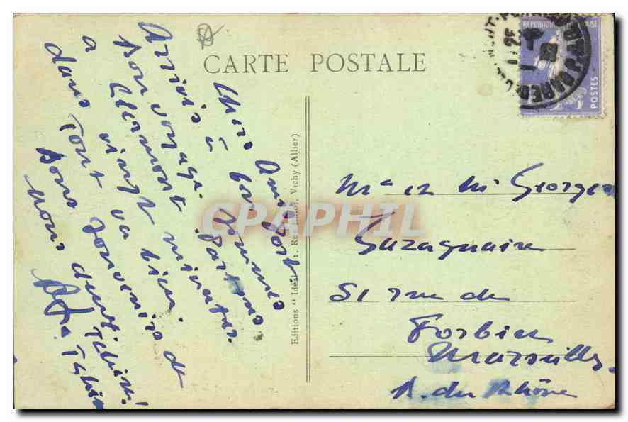 CPA Clermont Ferrand Square Blaisse Pascal et le Puy de Dome  — Rückseite