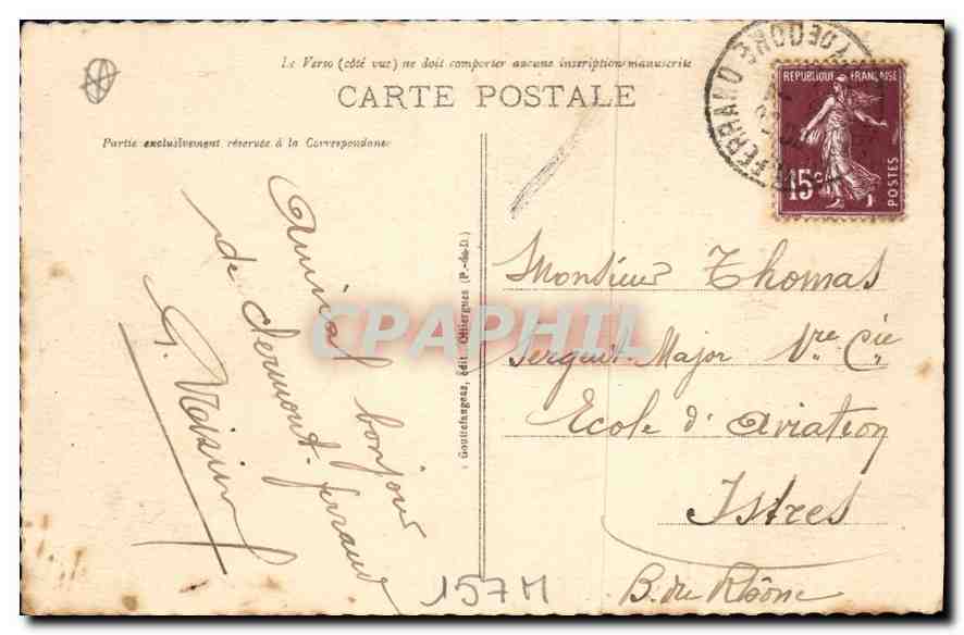 CPA Clermont Ferrand Fontaine d'Amboise et Cours Sablon  — Rückseite