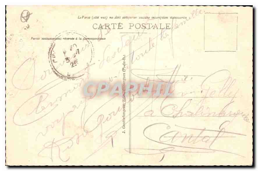 CPA Clermont Ferrand Vue sur Jaude et la Cathedrale  — Rückseite