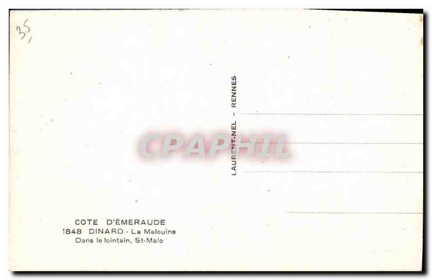 CPA Cote d'Emeraude Dinard La Malouine  — Rückseite