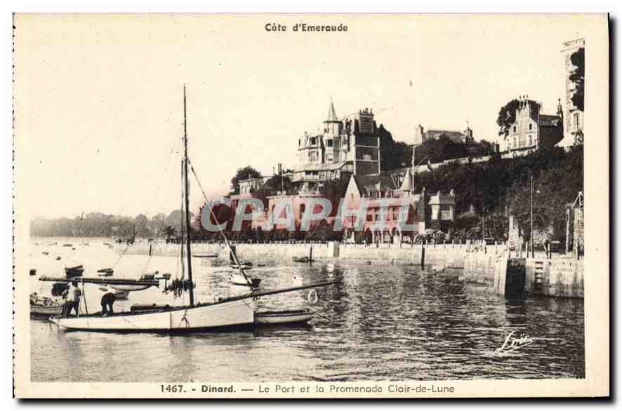 CPA Dinard Le Port et la Promenade Clair de Lune 