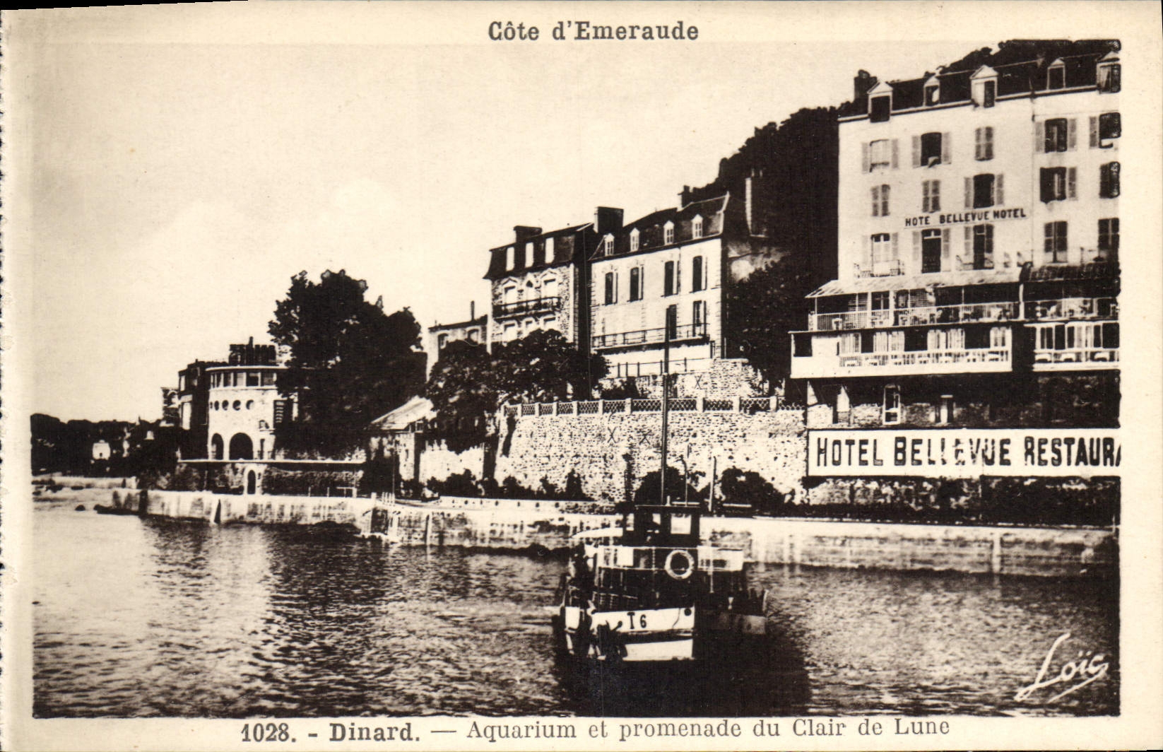 Dinard — Côte d'Emeraude — Hôtel Bellevue et promenade du Clair de Lune
