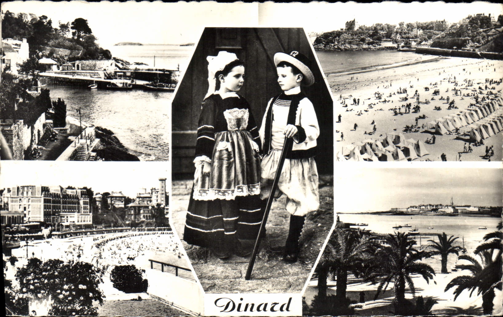Dinard — View towards the Beach - Breton Costumes - La Palmeraie — Réal-Photo
