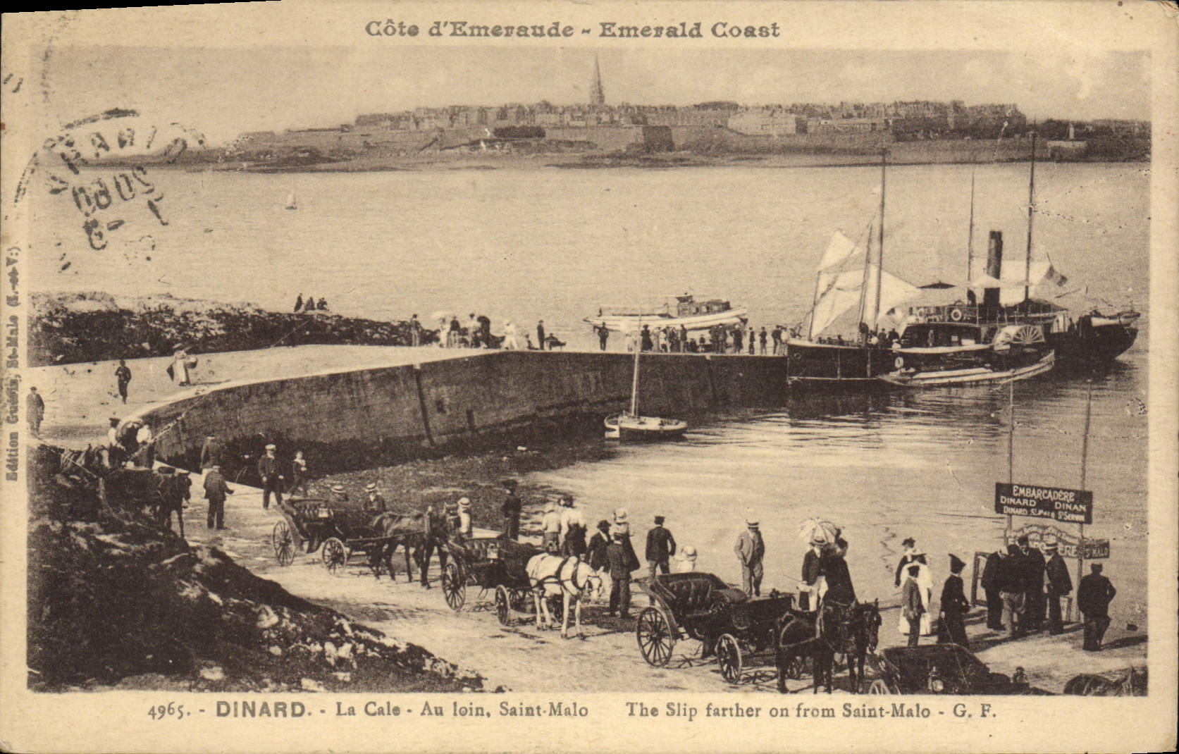 Dinard - La Cale - Au loin, Saint-Malo — G. F. Édition Godefroy, n° 4965