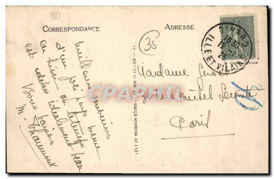CPA Dinard Rond Point de la Malouine Malouine  — Rückseite