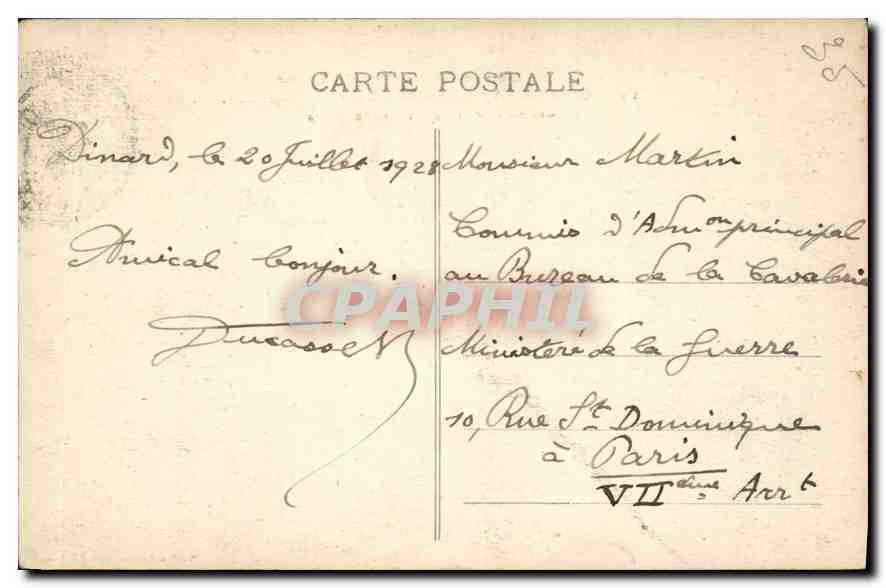 Dinard - Vue générale de la Digue et la Plage - G.F. - Édition F. Béchard — Verso