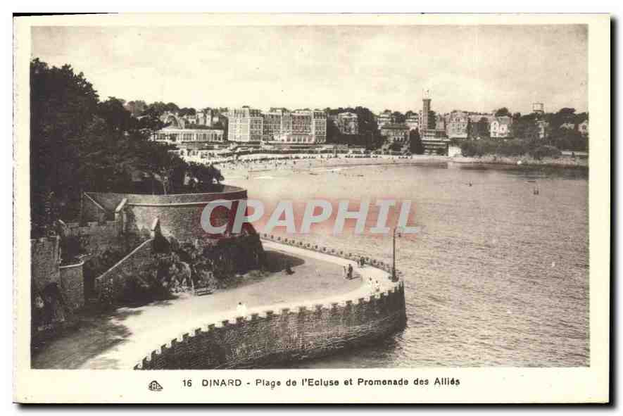 Dinard - Plage de l'Ecluse et Promenade des Alliés — CPAPHIL n°16