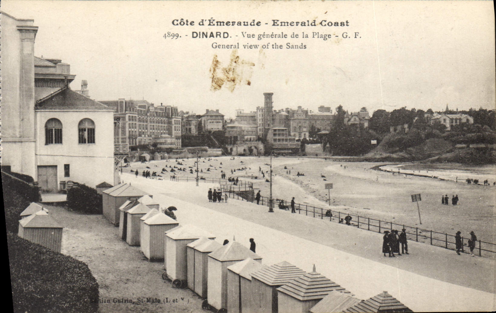 CPA Cote d'Emeraude Emerald Coast Dinard Vue generale de la Plage 