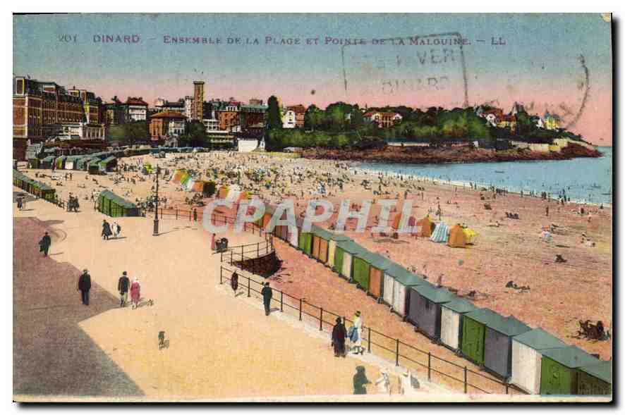 CPA Dinard Ensemble de la Plage et Pointe de la Malouine 